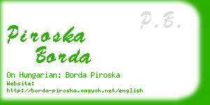 piroska borda business card